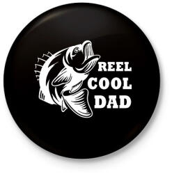 printfashion Reel Cool Dad - Kitűző, hűtőmágnes - Fekete (11123192)