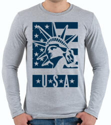 printfashion american - Férfi hosszú ujjú póló - Sport szürke (4651892)