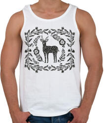 printfashion Őz az erdőben - Férfi atléta - Fehér (15961461)