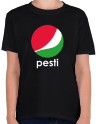 printfashion Pesti - Pepsi - Gyerek póló - Fekete (7328316)