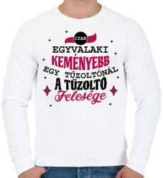 printfashion Tűzoltó felesége - Férfi pulóver - Fehér (10746236)