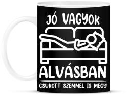 printfashion Csukott szemmel is megy - Bögre - Fekete (7543568)