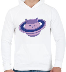 printfashion Cica bolygó - Férfi kapucnis pulóver - Fehér (14270562)