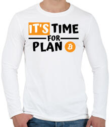 printfashion IT'S time for PLAN - Férfi hosszú ujjú póló - Fehér (2604914)