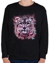 printfashion leopard absztrakt - Gyerek pulóver - Fekete (1422751)