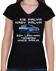 printfashion L200-nak nincs párja! - Női V-nyakú póló - Fekete (4672239)