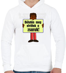 printfashion az orvos aztmondta. . . - Férfi kapucnis pulóver - Fehér (2084018)