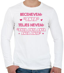 printfashion Becenevem: Anya - Férfi hosszú ujjú póló - Fehér (13294168)