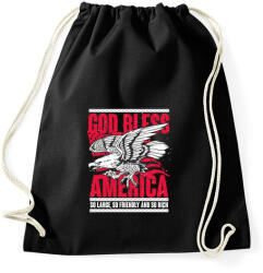 printfashion Isten Áldjon Amerika - Sportzsák, Tornazsák - Fekete (805006)