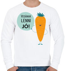 printfashion Vegának lenni jó! - Férfi pulóver - Fehér (6599721)