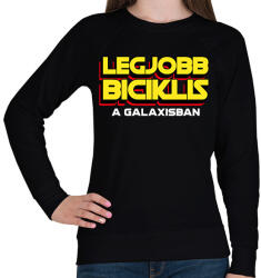 printfashion LEGJOBB BICIKLIS A GALAXISBAN - Női pulóver - Fekete (11555929)