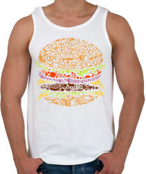 printfashion Hamburger - Férfi atléta - Fehér (13188950)