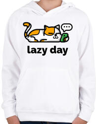 printfashion Lazy Day - Gyerek kapucnis pulóver - Fehér (10804067)