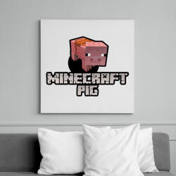 printfashion Minecraft pig - Vászonkép - Fehér (6634934)