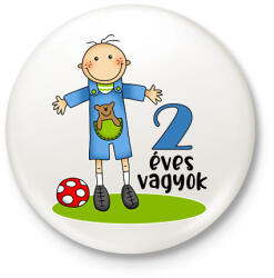 printfashion 2 éves vagyok" kisfiúknak - Kitűző, hűtőmágnes - Fehér (13442845)