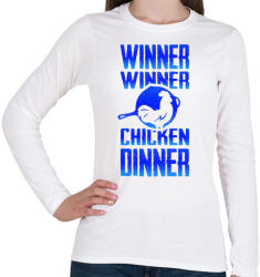 printfashion PUBG - WINNER (Kék) - Női hosszú ujjú póló - Fehér (846876)