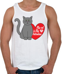 printfashion Love my cat - Férfi atléta - Fehér (2187021)