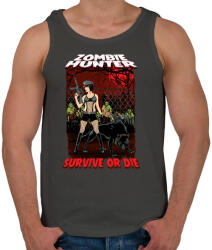 printfashion Zombi vadász - Férfi atléta - Sötétszürke (208087)