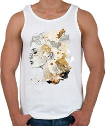 printfashion Absztrakt minimal női vonalrajz - Férfi atléta - Fehér (12673187)