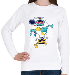 printfashion Mosógép vs. Zokni - Női pulóver - Fehér (5224451)