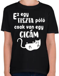 printfashion Ez egy tiszta póló, csak van egy cicám - Gyerek póló - Fekete (16538533)