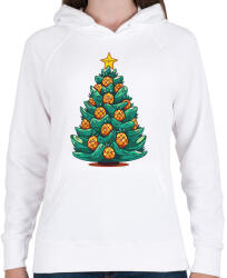 printfashion Ananászos karácsonyfa - Női kapucnis pulóver - Fehér (15303174)