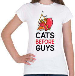 printfashion Cats Before Guys - Női póló - Fehér (10131711)