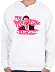 printfashion Are you lost babygirl? - Gyerek kapucnis pulóver - Fehér (2766149)