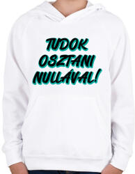 printfashion Nullával osztás - Gyerek kapucnis pulóver - Fehér (15619029)