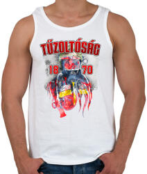 printfashion Tűzoltóság 1870 - Férfi atléta - Fehér (441021)