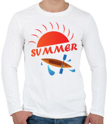 printfashion Summer - Nyár - kajak-kenu - Férfi hosszú ujjú póló - Fehér (12053766)
