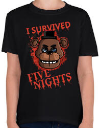 printfashion I survived five nights - Gyerek póló - Fekete (14910888)
