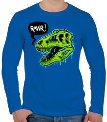 printfashion Dínó RAWR - Férfi hosszú ujjú póló - Királykék (5075930)