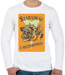 printfashion Szabadság a motoromon - Férfi hosszú ujjú póló - Fehér (6360078)