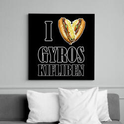 printfashion I love Gyros kifliben - Vászonkép - Fekete (9458934)
