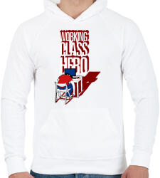 printfashion Working class hero - Férfi kapucnis pulóver - Fehér (242883)