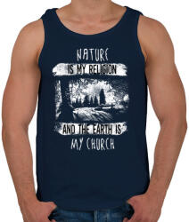 printfashion A természet az én vallásom - Férfi atléta - Sötétkék (152711)