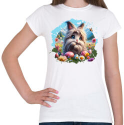 printfashion Húsvéti nyuszi - Női póló - Fehér (15847784)