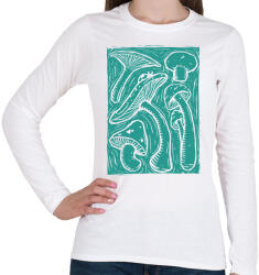 printfashion Gombák - Női hosszú ujjú póló - Fehér (12657536)