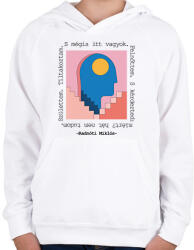 printfashion Radnóti Miklós - Születtem. Tiltakoztam. - Gyerek kapucnis pulóver - Fehér (6613032)