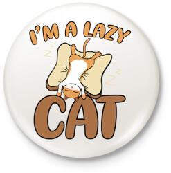 printfashion I'm a lazy cat - Kitűző, hűtőmágnes - Fehér (7536082)