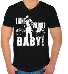 printfashion Light weight baby! - Férfi V-nyakú póló - Fekete (14764818)