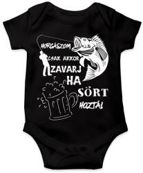printfashion Horgászom csak akkor zavarj ha sört hoztál - Baba Body - Fekete (4712179)