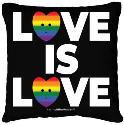 printfashion LOVE IS LOVE - humanista - LMBT / LMBTQI (127) - Párnahuzat, Díszpárnahuzat - Fekete (3911793)