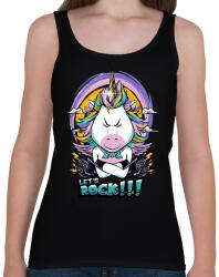 printfashion Rokker unikornis - Női atléta - Fekete (3623534)