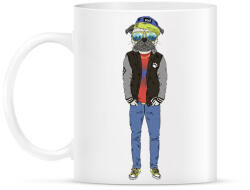 printfashion Hipster Pug - Bögre - Fehér (1585797)
