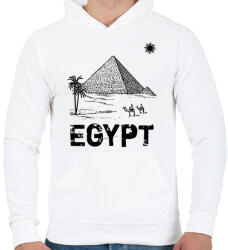 printfashion egyiptom - Férfi kapucnis pulóver - Fehér (6045223)