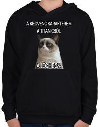 printfashion Oscar-díjat a jéghegynek! ! - Gyerek kapucnis pulóver - Fekete (4776987)