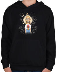 printfashion játékos - Gyerek kapucnis pulóver - Fekete (811356)