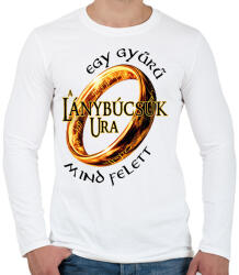 printfashion A Lánybúcsúk Ura, egy gyűrű mind felett! - Férfi hosszú ujjú póló - Fehér (16474781)